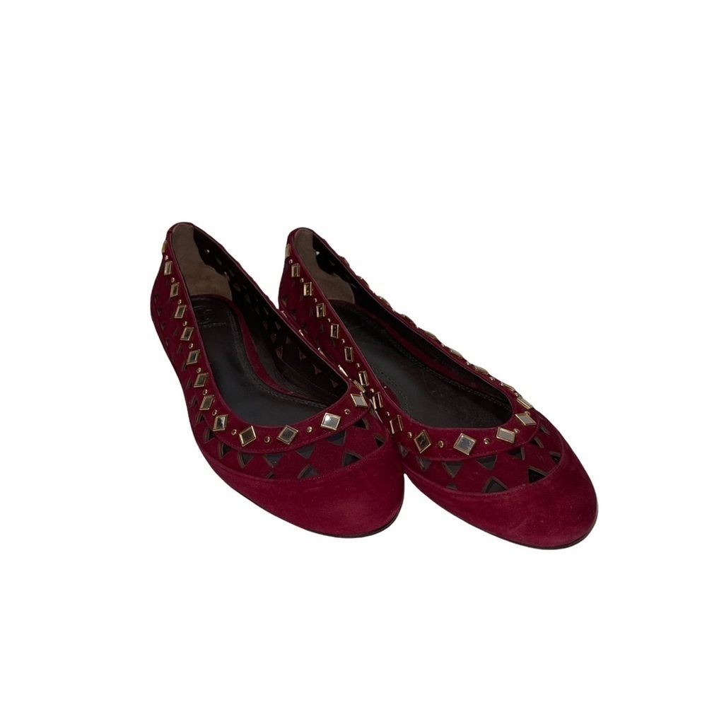 NWT Tory Burch Kingsbridge Studded Ballet Flats Suede  Women Shoes Size 9